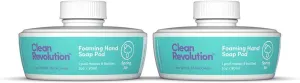 Clean Revolution- Two Foaming Hand Soap Refill Pods, Spring Air Scent, Non-Toxic, Biodegradable, Eco-Friendly Soap, 3 Ounce (Pack of 2)