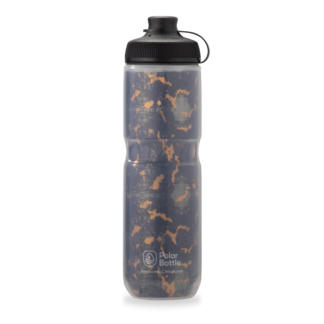 Clearance: Breakaway® Muck Insulated Water Bottle 24 oz Shatter Charcoal/Copper by Polar Bottle Made in USA