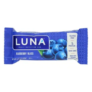Clif Bar Luna Bar - Organic Blueberry Bliss - Case of 15 - 1.69 oz - 70%  Organic -