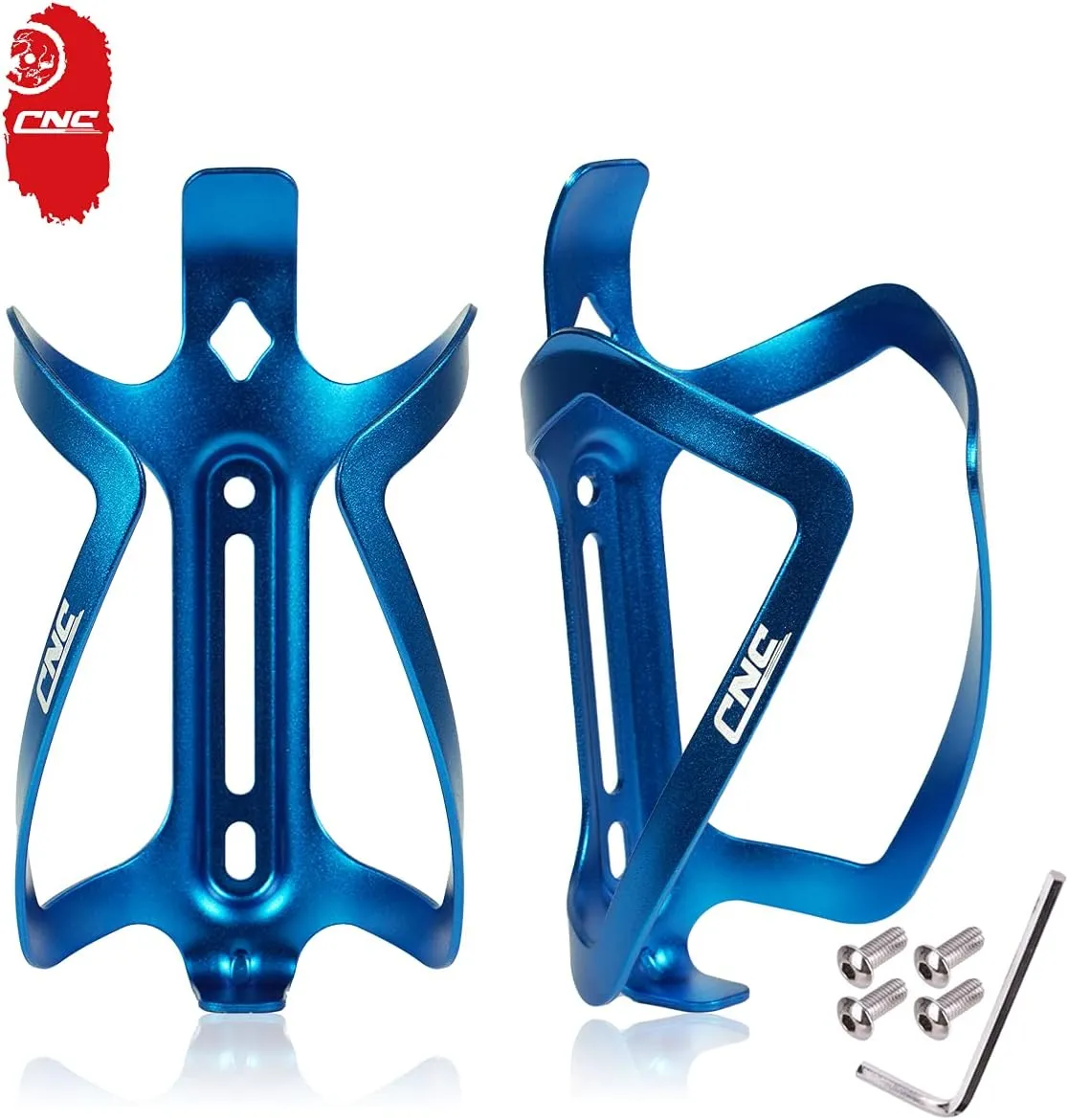 CNC Bike Water Bottle Holder, Bike Water Bottle Cage for Road Bike/Mountain Bike，2-Pack，Blue