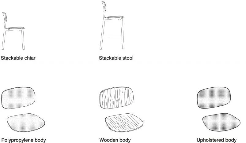 Colander Wood Stool - Pack of 4