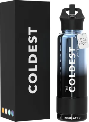 Coldest Insulated Water Bottle with Straw Lid - Stainless Steel Metal Thermos for Men & Women (Blue Nova, 40 oz)
