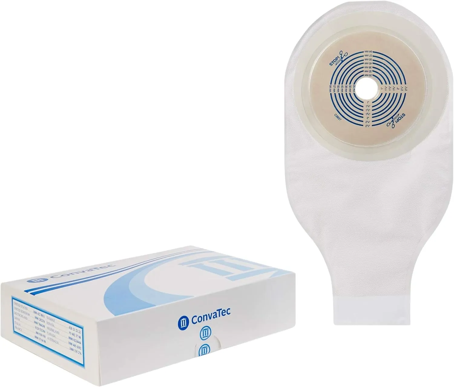 Colostomy Pouch ActiveLife One-Piece System 12 Inch Length 3/4 to 2-1/2 Inch Drainable Trim To Fit (#22771 10Ea/Bx)