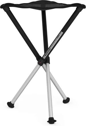 Comfort Model - Black and Silver - 3 Legged Folding Stool in Aluminium - Height 18" to 30" - Maximum Load 440 to 550 Lbs - Made in Sweden
