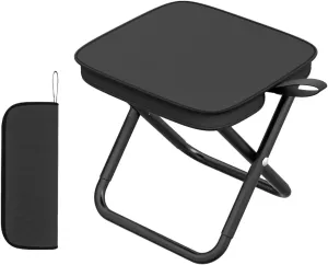 Compact Travel Stool – Foldable Lightweight Chair, Adjustable Telescopic Sitting Seat | Sturdy Retractable Stool with Handle, Outdoor Indoor Use for Adults, Camping, Backpacking, Fishing, Gardening