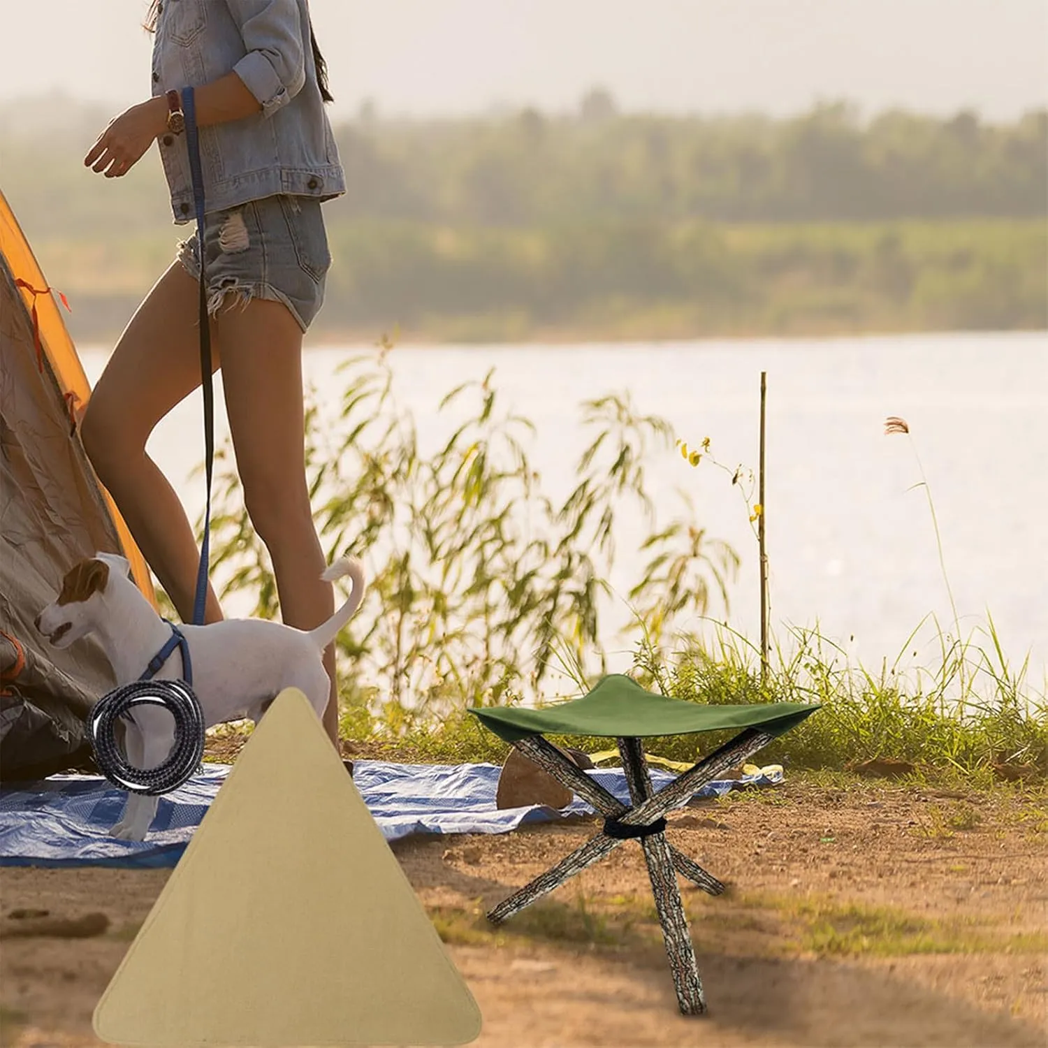 Compacts Triangular Seats Suit Outdoor Portables Stool Camping Storage Stool for Outdoor Activity