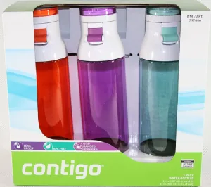 Contigo 3 Pack 24 oz Water Bottles (Tangerine/Radiant Orange/Grayed Jade