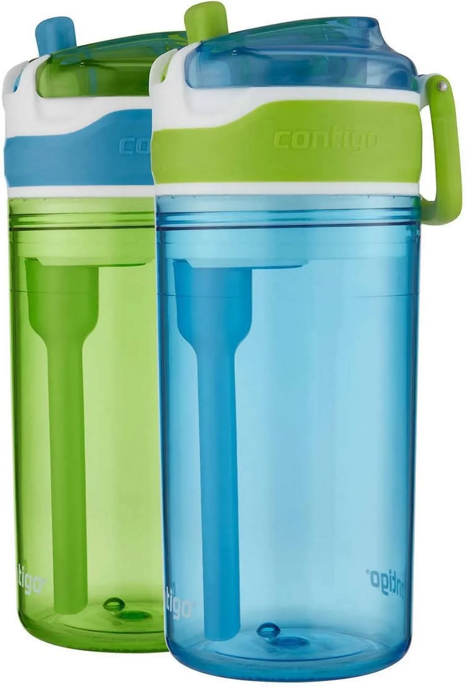 Contigo Kids 2 - in - 1 Snacker Spill Proof Cups 2 Pack Blue and Green