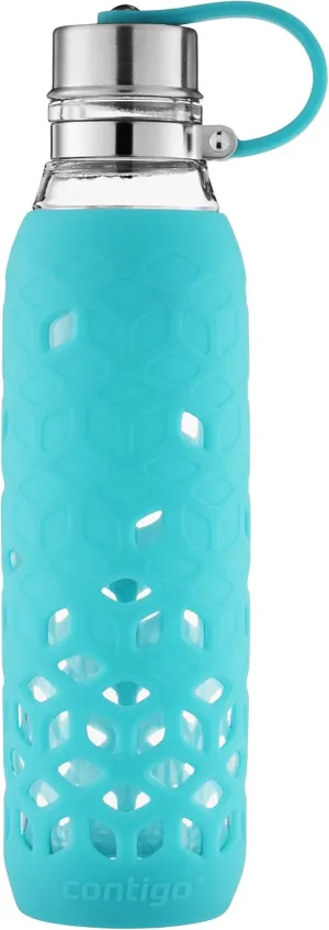 Contigo Purity Glass Water Bottle, 20oz, Scuba