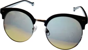 Converse Mens Soft Round Black Metal Sunglass, Flash Lens H083