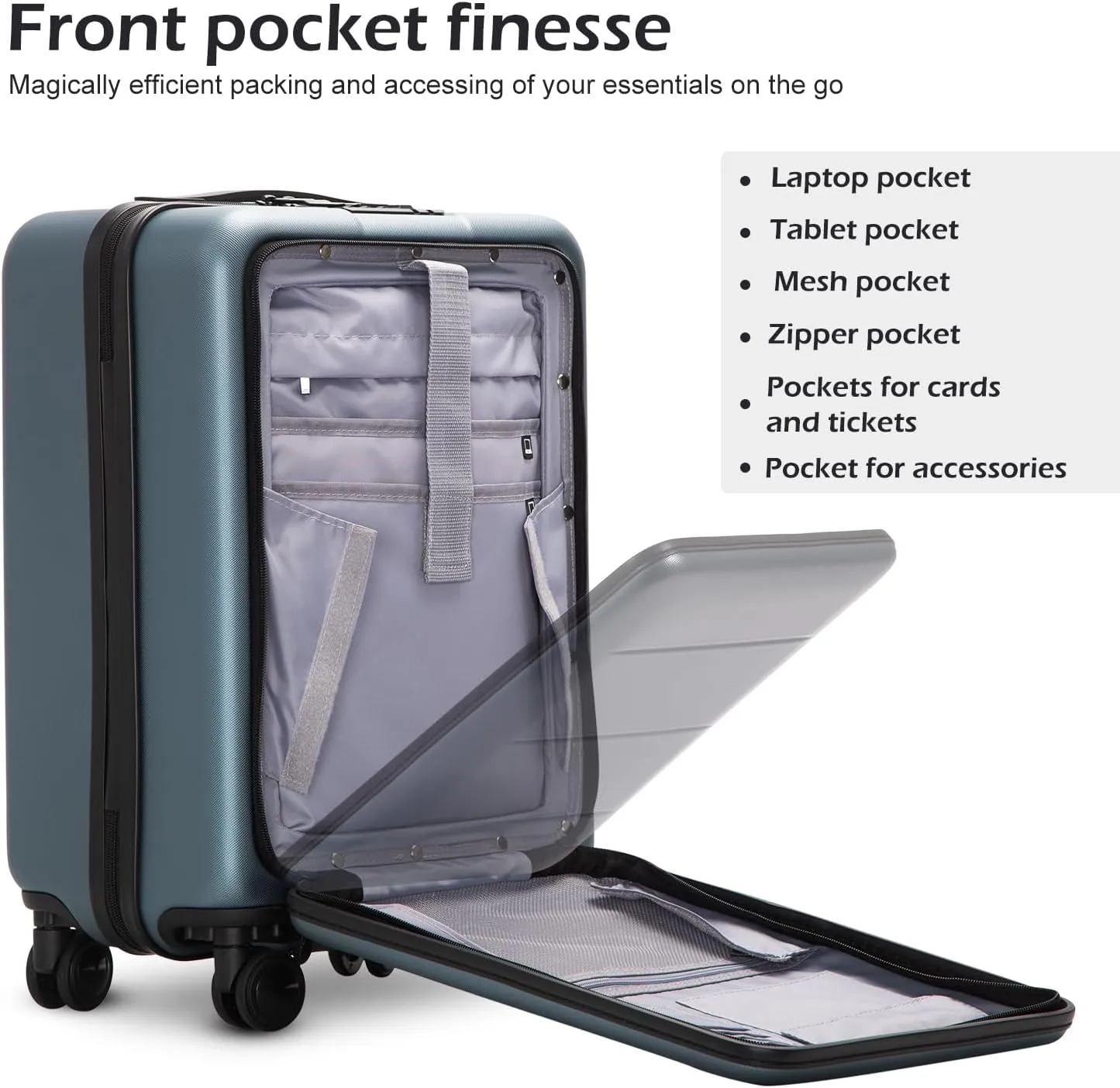 COOLIFE Luggage Suitcase Piece Set Carry On ABS PC Spinner Trolley with pocket Compartmnet Weekend Bag (Sakura pink, 2-piece Set)