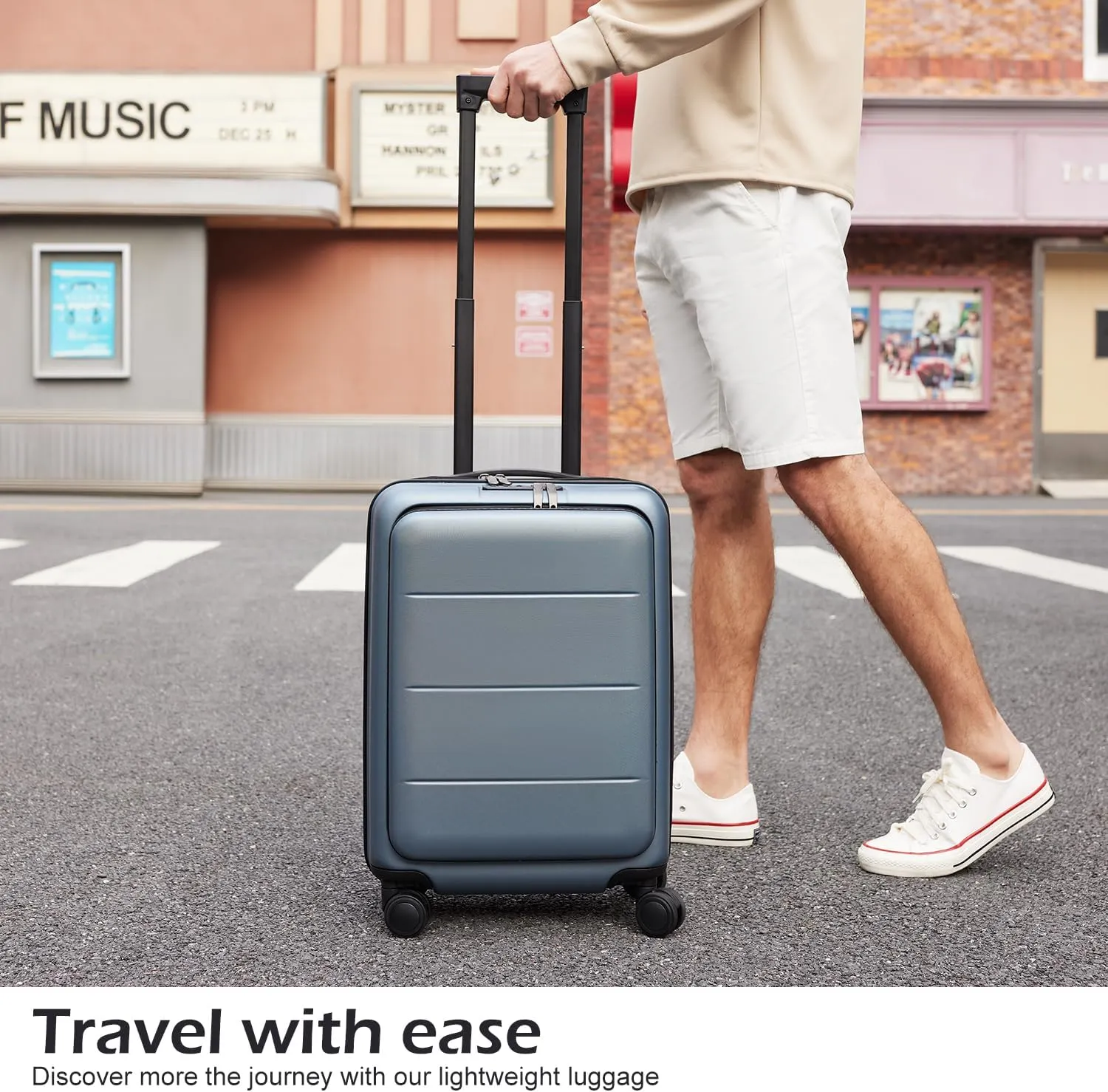 COOLIFE Luggage Suitcase Piece Set Carry On ABS PC Spinner Trolley with pocket Compartmnet Weekend Bag (Sakura pink, 2-piece Set)