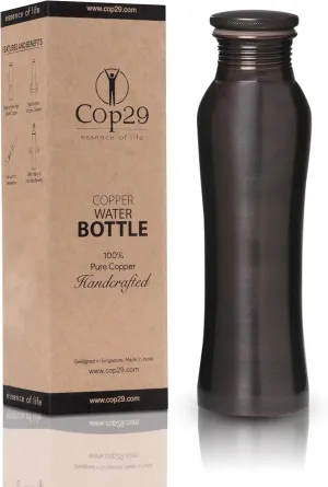 Cop29 Fairy Copper Antique Water Bottle- 30oz/900ml | A Handcrafted Leak Proof Ayurvedic Pure Copper Vessel | Ideal for Hydration, Sports, Yoga & Daily Use | Enjoy the Health Benefits