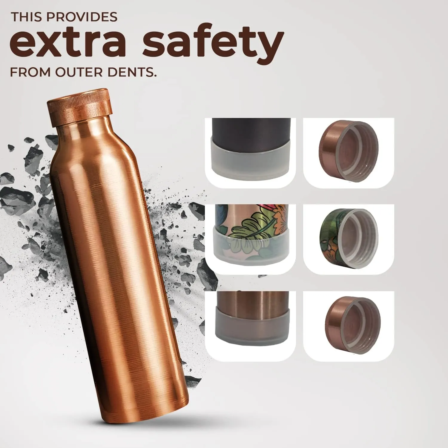 Copper Water Bottle for Drinking Water, An Ayurvedic Pure Copper Water Bottle Container Vessel 900 ml 30 fl oz, Large Leak Proof Smooth Finish(O6-2VJ4-QYHC)
