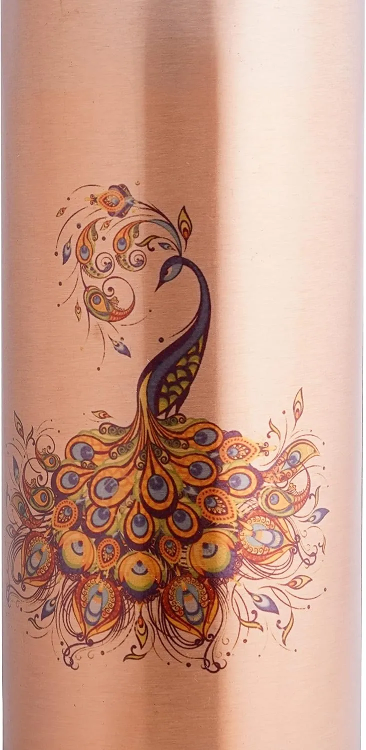 Copper Water Bottle for Drinking Water, An Ayurvedic Pure Copper Water Bottle Container Vessel 900 ml 30 fl oz, Large Leak Proof Smooth Finish(O6-2VJ4-QYHC)