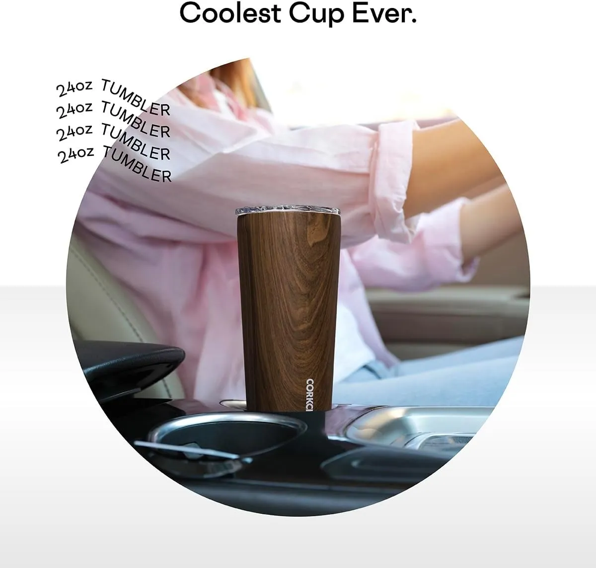 Corkcicle Classic Triple Insulated Coffee Mug with Lid, Gloss White, 24 oz – Stainless Steel Travel Tumbler Keeps Beverages Cold 9 hrs, Hot 3hrs – Cupholder Friendly Travel Coffee Tumbler