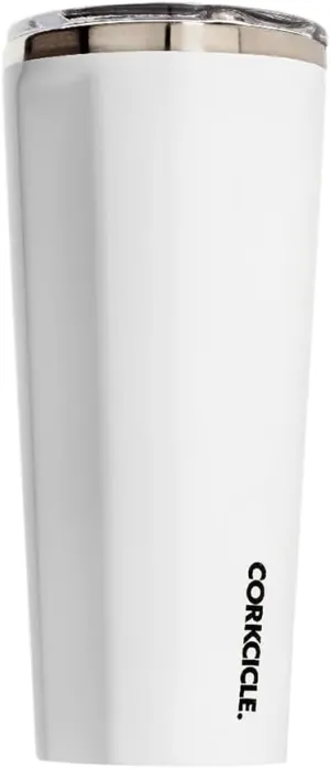 Corkcicle Classic Triple Insulated Coffee Mug with Lid, Gloss White, 24 oz – Stainless Steel Travel Tumbler Keeps Beverages Cold 9 hrs, Hot 3hrs – Cupholder Friendly Travel Coffee Tumbler