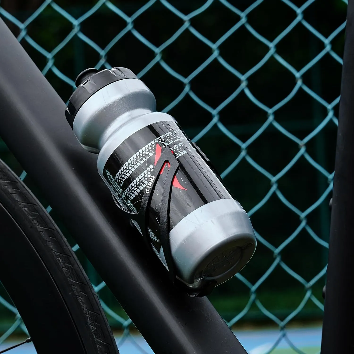 Corki Cycles Bike Water Bottle Holder Aluminum Alloy, Universal Bike Water Bottle Cage for Road, Mountain and Gravel Bikes - 2 Pack - Black