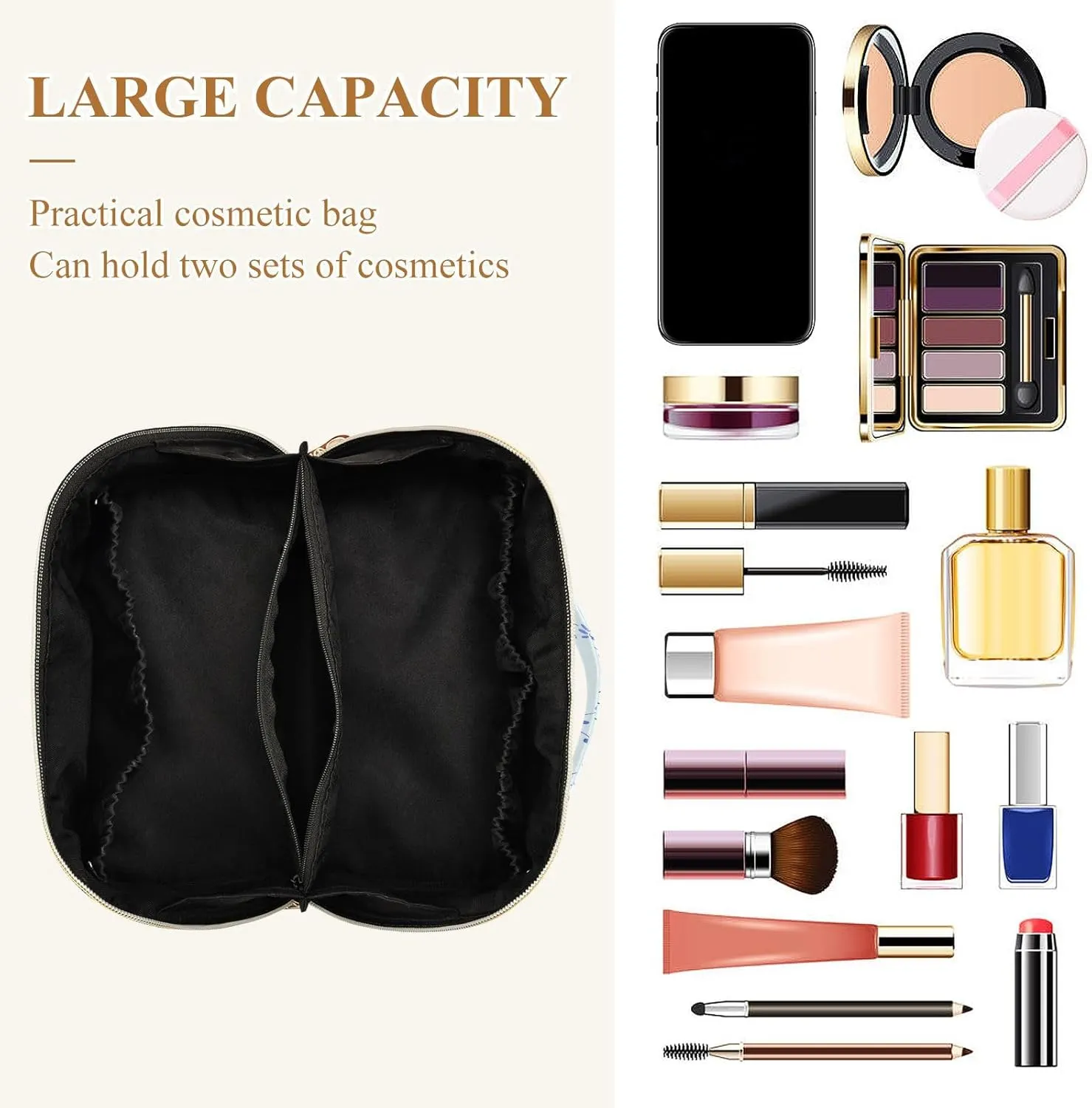 Cosmetic Bag Rhombus Makeup Pouch Portable Makeup Bag for Travel Essentials