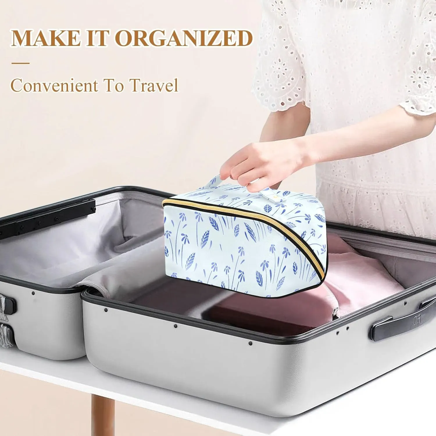 Cosmetic Bag Rhombus Makeup Pouch Portable Makeup Bag for Travel Essentials