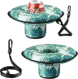Cosmos 2 Pcs Floating Drink Holder Beverage Float Cup Holder Neoprene Floating Coaster Drink Holder for Pool Party Fun Hot Tub Outdoor Beach Water Pool with Wrist Strap Fits Standard Size Can/Bottle