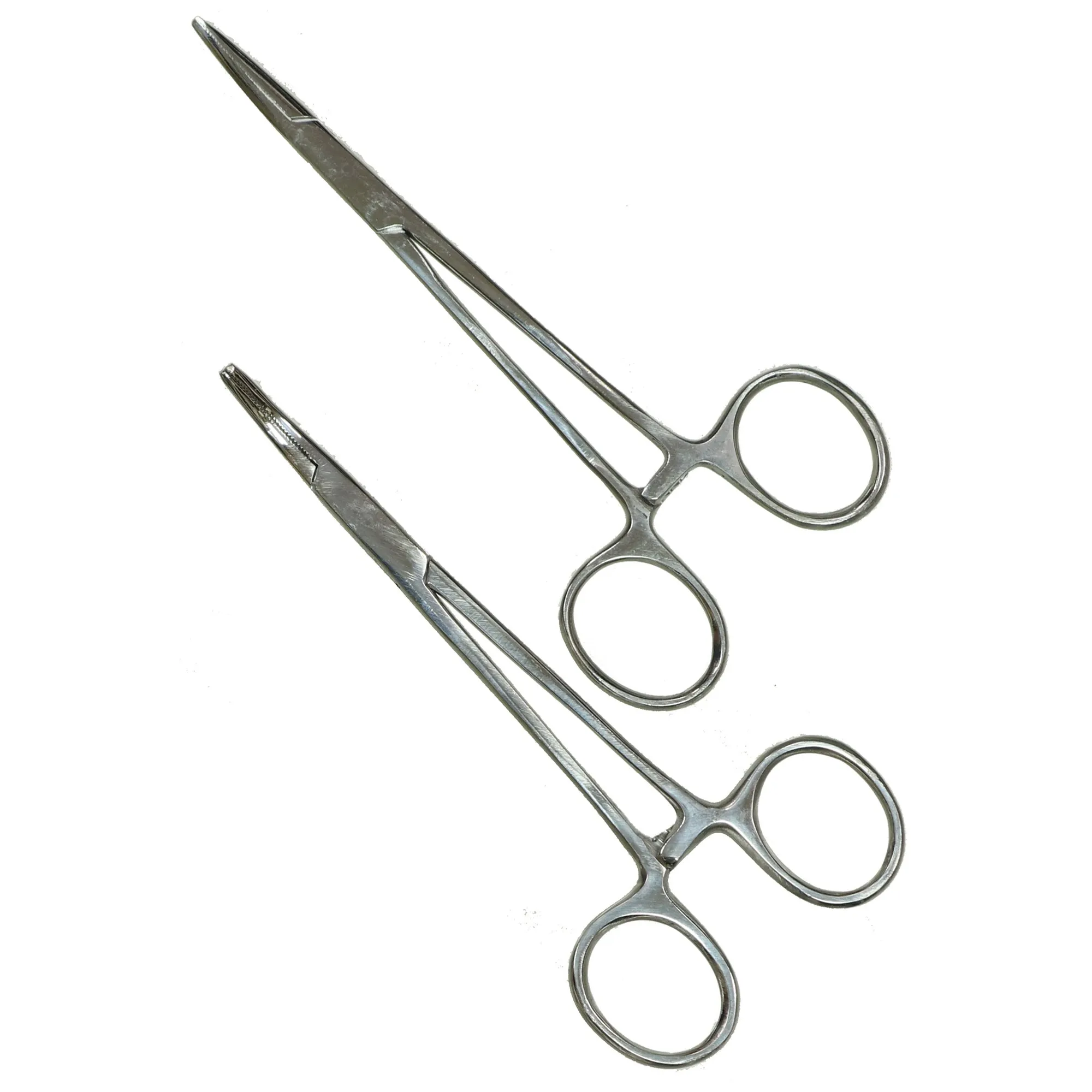 Crawford Tool F25 Straight 5"   Curved 5" Forceps/Hemostat Locking Clamp Set