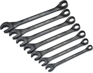 Crescent 7 Piece X6™ Black Oxide Spline Open End Ratcheting Combination Metric Wrench Set - CX6RWM7
