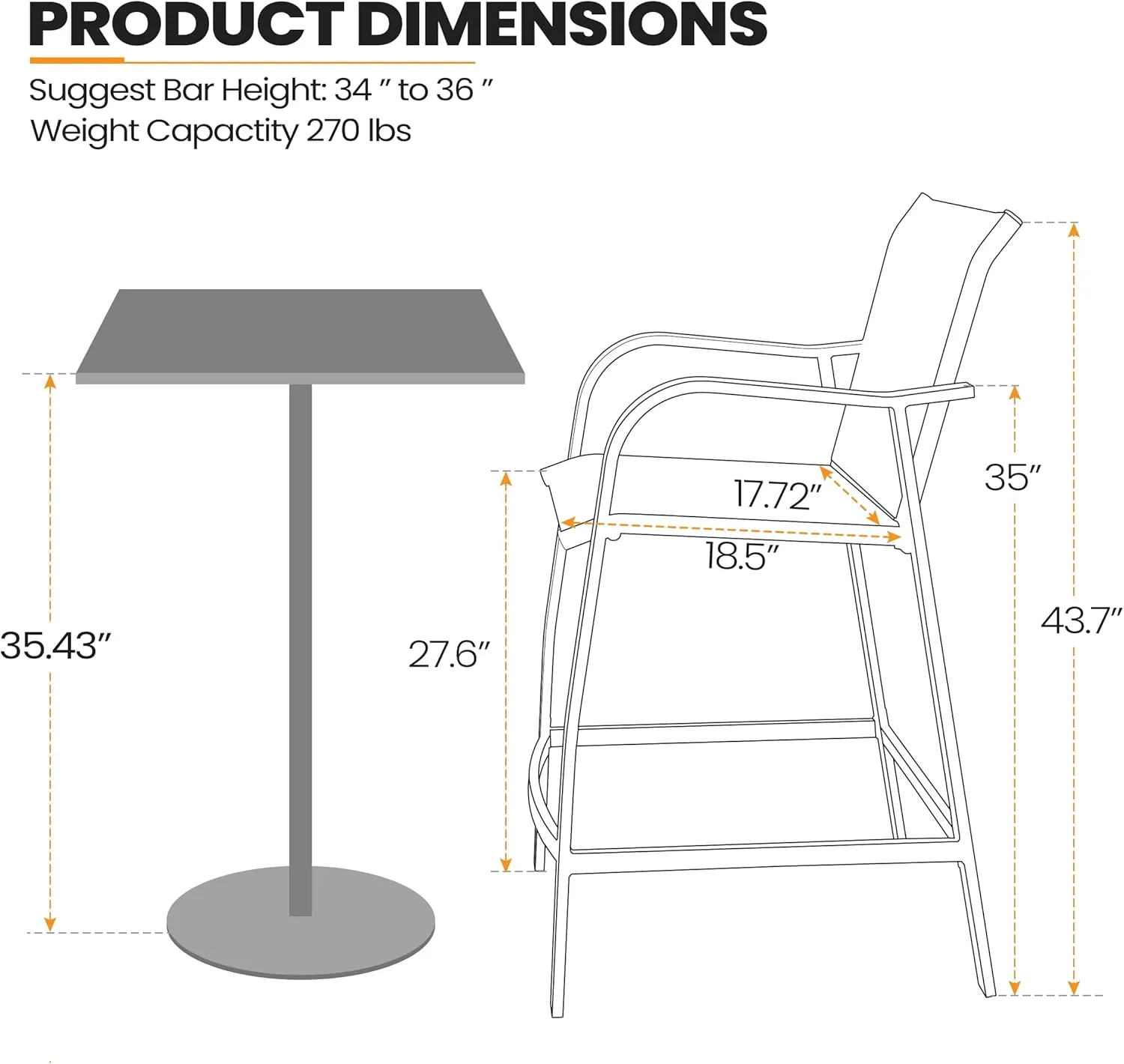 Crestlive Products Counter Height Bar Stools