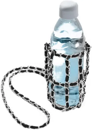 Crochet Chain Water Bottle Holder Purse with Cross Body Shoulder Sling - Standard Size, Also for your Reusable, Hydro Flask Bottle - Choose your favourite Color, Water Bottle Carrier - Also Great Gift