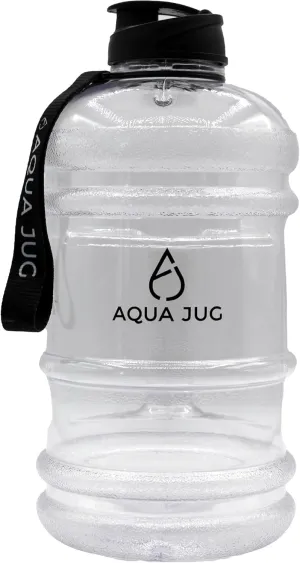Crystal Clear Big Water Jug, Dishwasher Safe BPA Free 2.2-liter Wide Mouth Travel Sports Gym Water Bottle for Men and Women