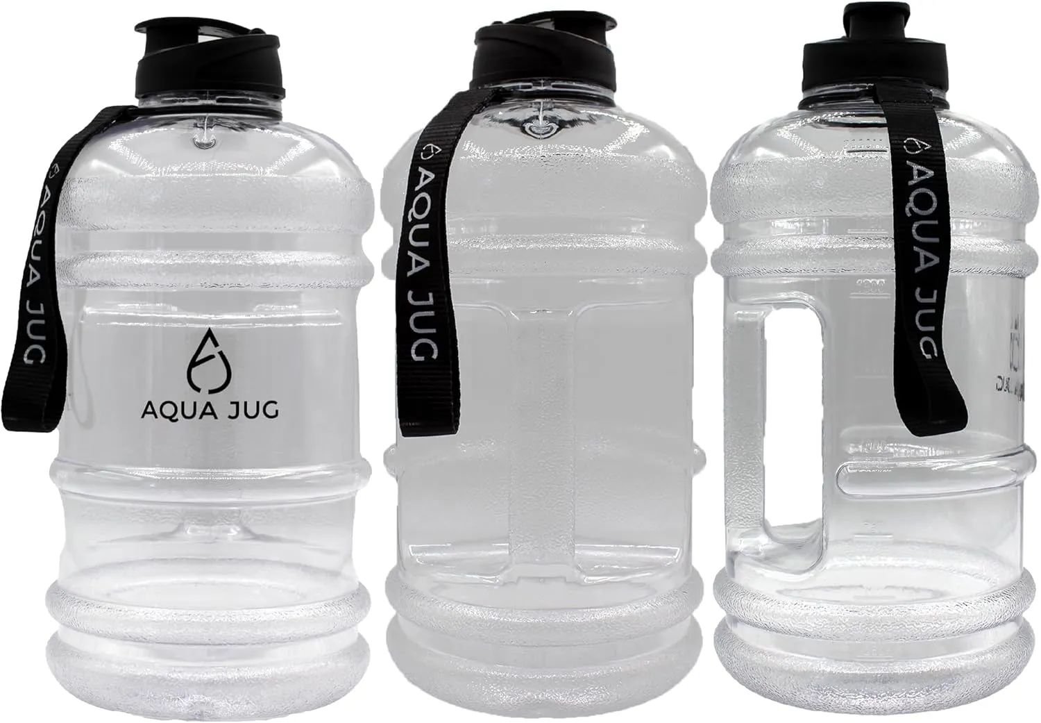 Crystal Clear Big Water Jug, Dishwasher Safe BPA Free 2.2-liter Wide Mouth Travel Sports Gym Water Bottle for Men and Women