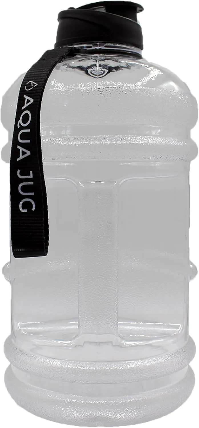 Crystal Clear Big Water Jug, Dishwasher Safe BPA Free 2.2-liter Wide Mouth Travel Sports Gym Water Bottle for Men and Women