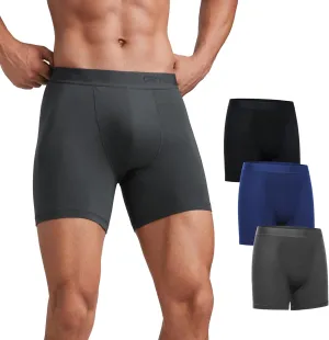 CRZ YOGA Men's Ultra-Soft Modal Boxer Briefs 5" - Double Lined Comfort Moisture Wicking Breathable Stretch Underwear 3-Pack