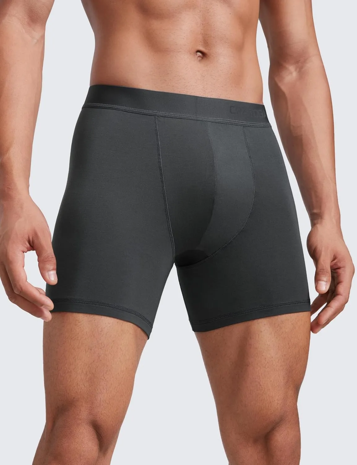 CRZ YOGA Men's Ultra-Soft Modal Boxer Briefs 5" - Double Lined Comfort Moisture Wicking Breathable Stretch Underwear 3-Pack