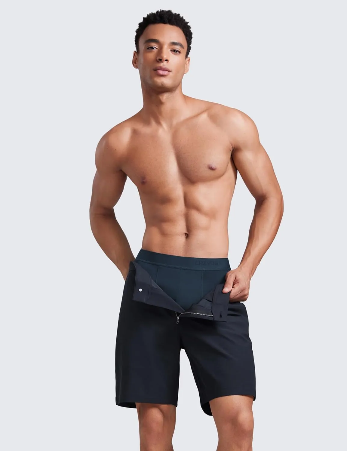 CRZ YOGA Men's Ultra-Soft Modal Boxer Briefs 5" - Double Lined Comfort Moisture Wicking Breathable Stretch Underwear 3-Pack
