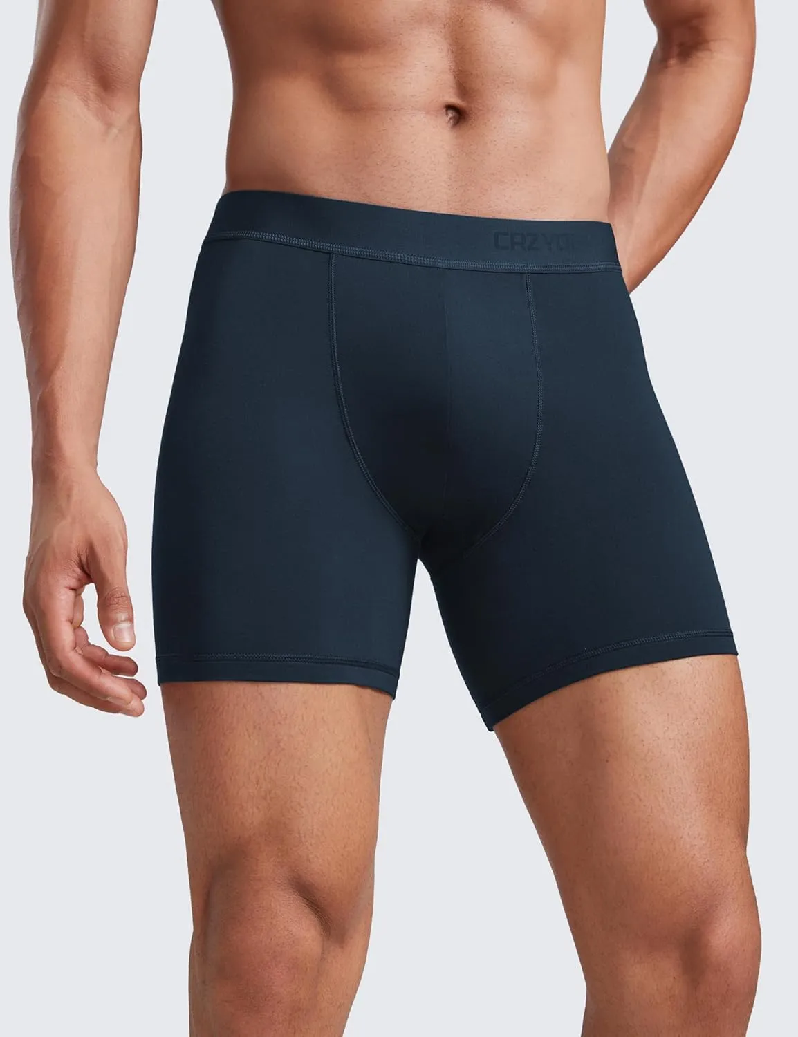 CRZ YOGA Men's Ultra-Soft Modal Boxer Briefs 5" - Double Lined Comfort Moisture Wicking Breathable Stretch Underwear 3-Pack