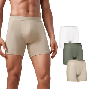 CRZ YOGA Men's Ultra-Soft Modal Boxer Briefs 5" - Double Lined Comfort Moisture Wicking Breathable Stretch Underwear 3-Pack