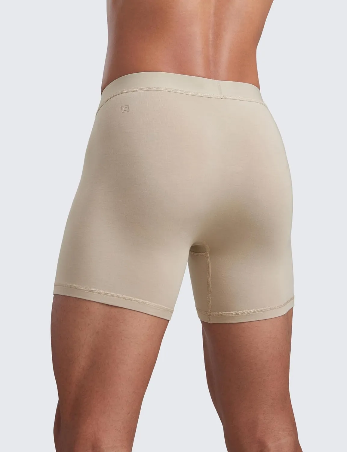 CRZ YOGA Men's Ultra-Soft Modal Boxer Briefs 5" - Double Lined Comfort Moisture Wicking Breathable Stretch Underwear 3-Pack