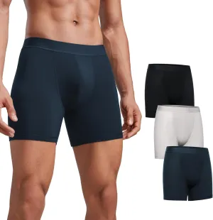 CRZ YOGA Men's Ultra-Soft Modal Boxer Briefs 5" - Double Lined Comfort Moisture Wicking Breathable Stretch Underwear 3-Pack