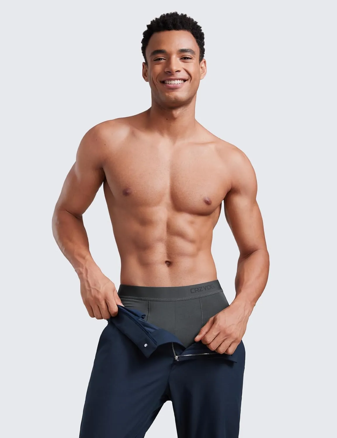 CRZ YOGA Men's Ultra-Soft Modal Boxer Briefs 5" - Double Lined Comfort Moisture Wicking Breathable Stretch Underwear 3-Pack