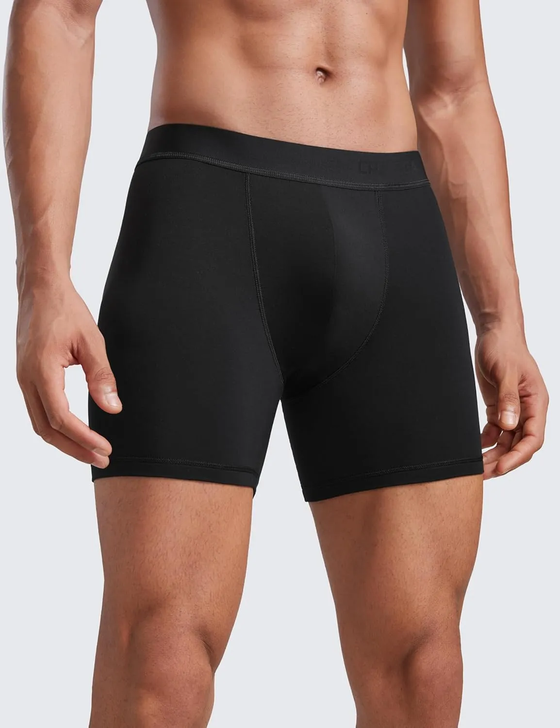 CRZ YOGA Men's Ultra-Soft Modal Boxer Briefs 5" - Double Lined Comfort Moisture Wicking Breathable Stretch Underwear 3-Pack