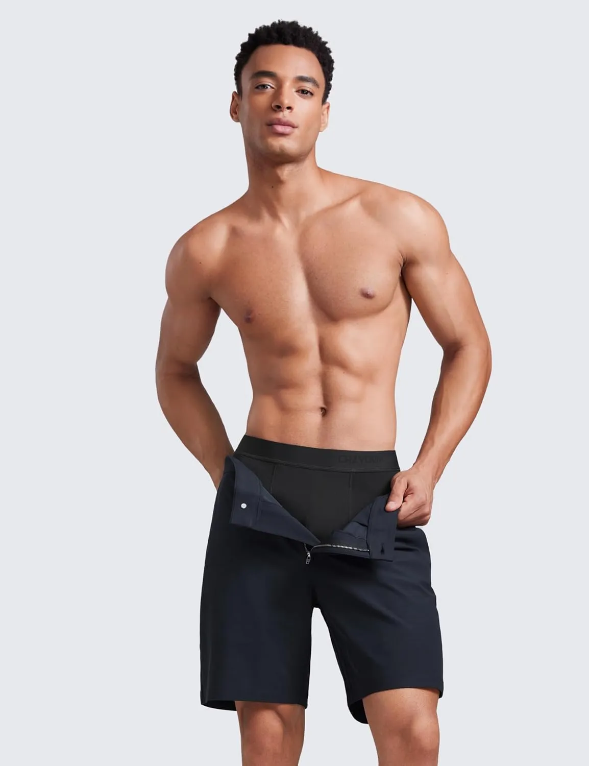 CRZ YOGA Men's Ultra-Soft Modal Boxer Briefs 5" - Double Lined Comfort Moisture Wicking Breathable Stretch Underwear 3-Pack