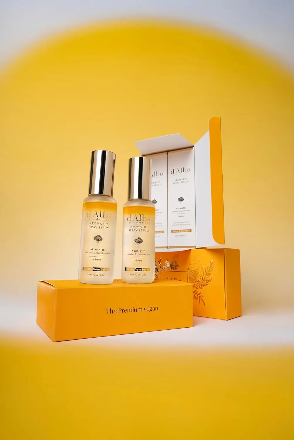 d'alba Piedmont White Truffle Vegan Gift Set, 2 bottles First Aromatic Spray Serum