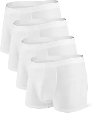 DAVID ARCHY Men's Soft Underwear Micro Modal Dual Pouch Trunks Ball Pouch Bulge Enhancing Boxer Briefs for Men 3 or 4 Pack