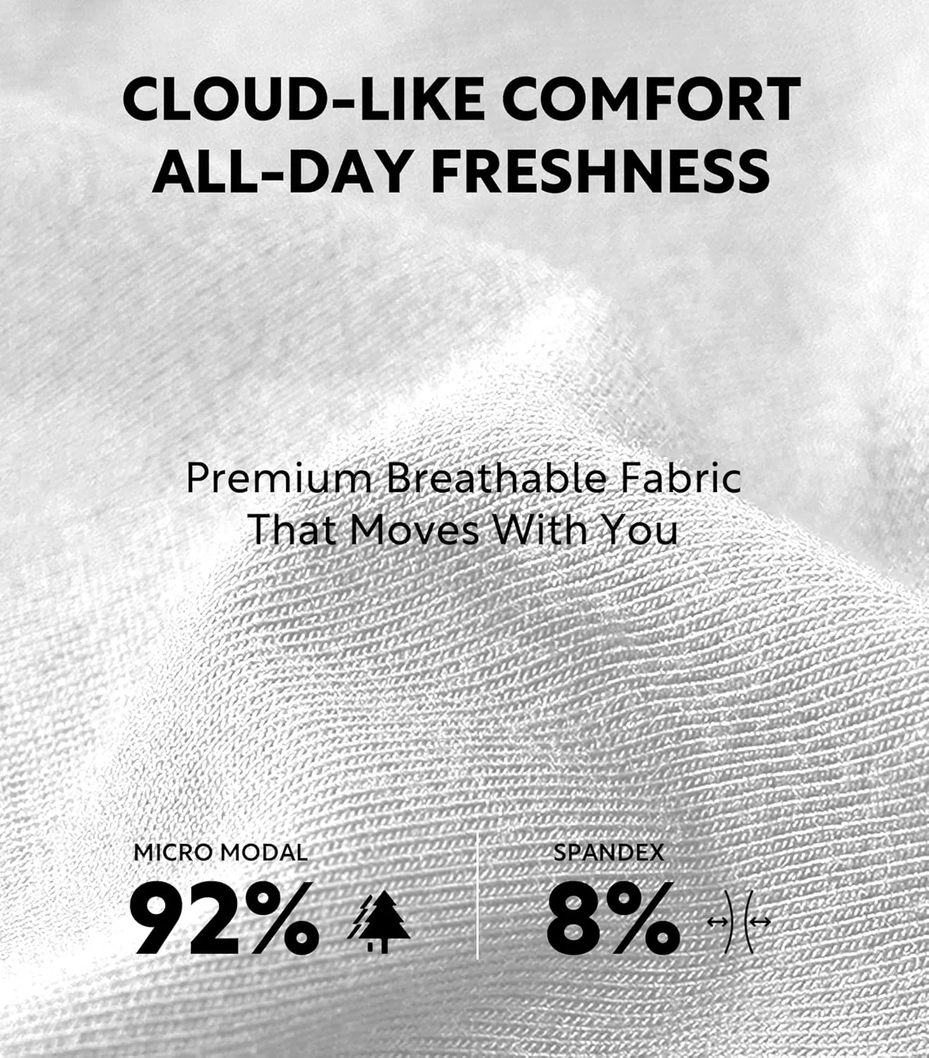 DAVID ARCHY Men's Soft Underwear Micro Modal Dual Pouch Trunks Ball Pouch Bulge Enhancing Boxer Briefs for Men 3 or 4 Pack