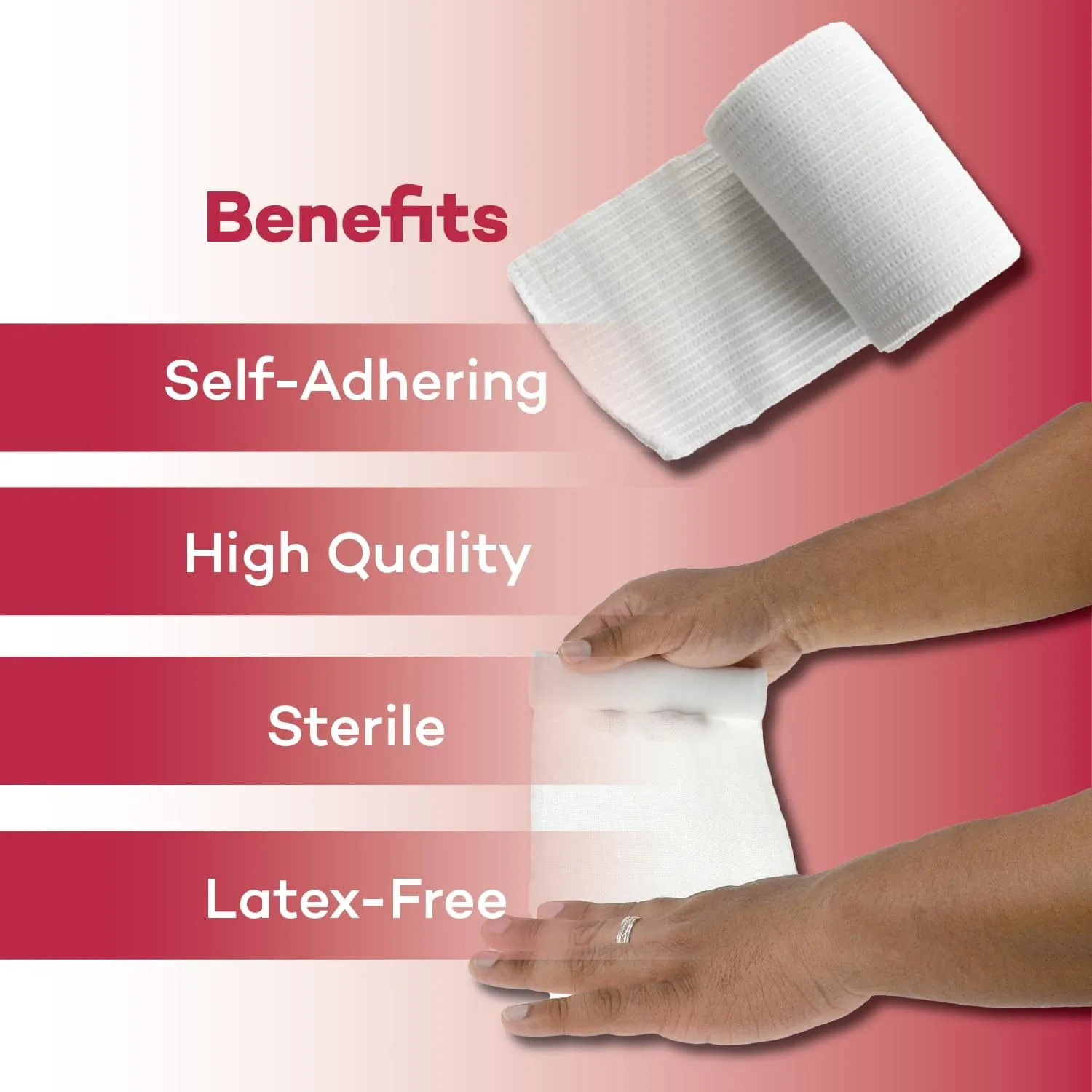 Dealmed 2" Sterile Conforming Stretch Gauze Bandages, 4.1 Yards Latex Free Stretched Dressing Wrap, Medical Non-Adherent Wound Care Mesh Bandages (Case of 96 Rolls)