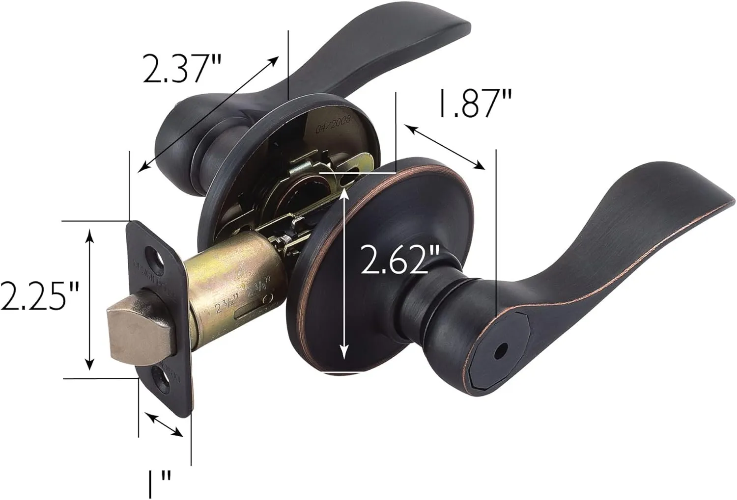 Design House 700534 Springdale Privacy Bed and Bath Door Lever Oil Rubbed Bronze