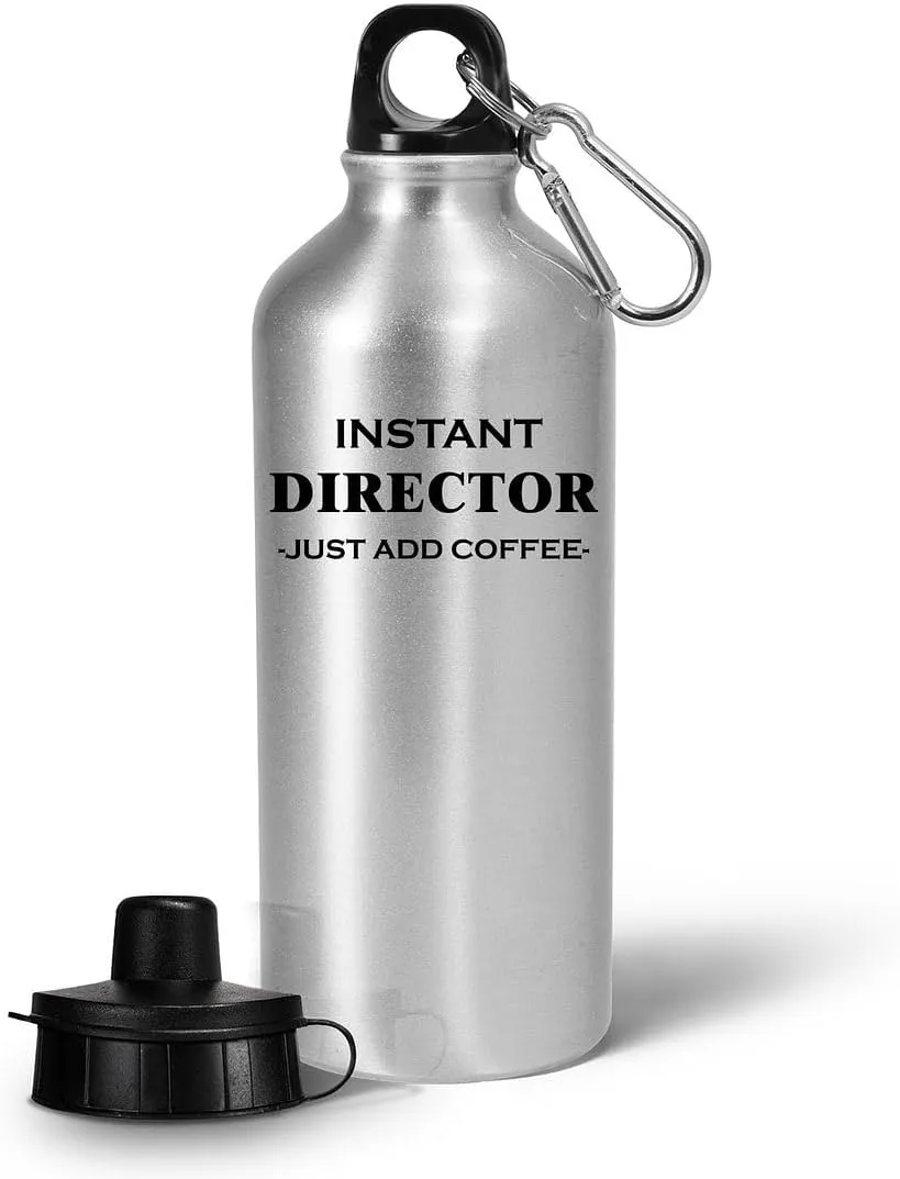 Director Funny Cute Gag Gifts - Instant Just Add Coffee - Water Bottle Tumbler Portable Drinkware - Theatre HR Band Guy Music Film Maker Movie TV Company Manager