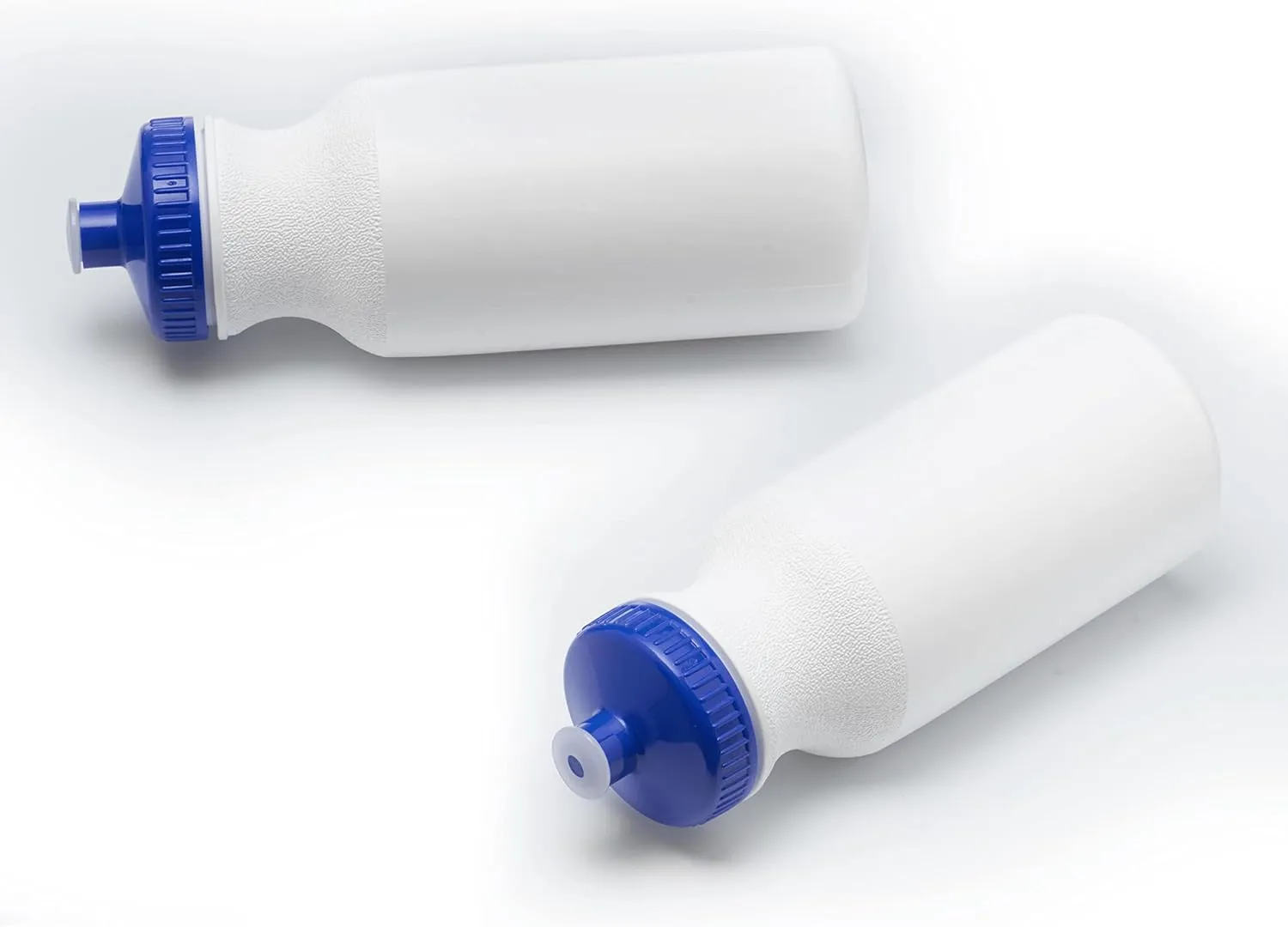 DISCOUNT PROMOS White Water Bottles with Push Cap, 10 pack, 20 oz, Reusable BPA FREE Squeezable Bottles in Bulk, White Blue