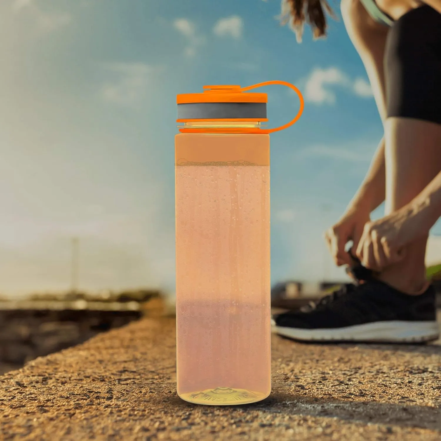 DISCOUNT PROMOS Wide Mouth Water Bottles 26 oz. Set of 10, Bulk Pack - BPA Free, Great for Gym, Camping, Backpacking, School - Orange